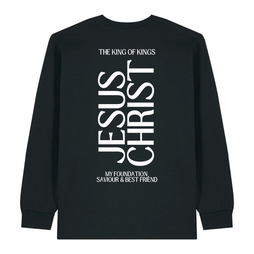 Koning Jezus Christus Longsleeve Rugprint