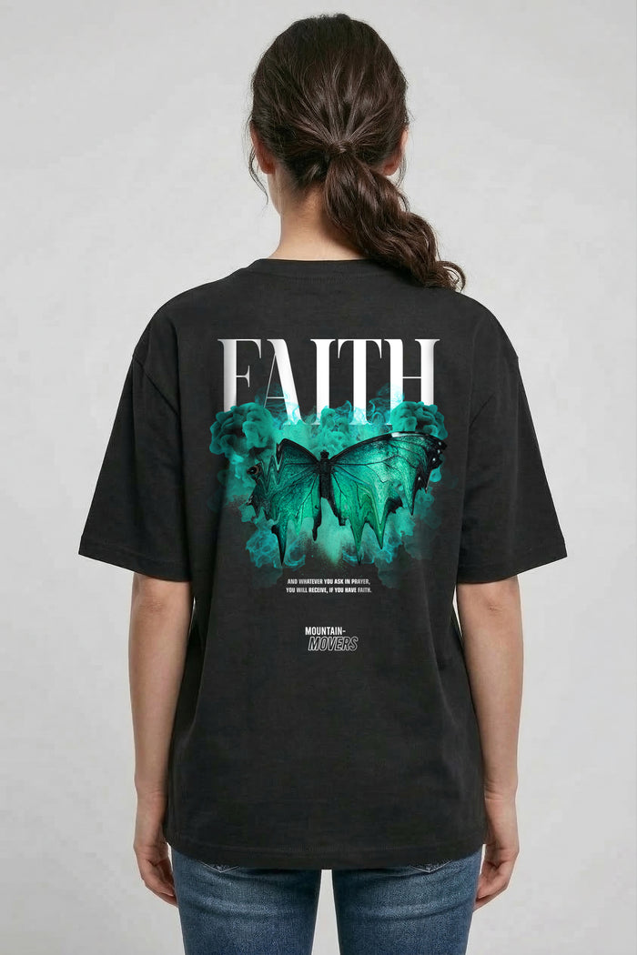 Faith Oversized T-shirt met print op de achterkant