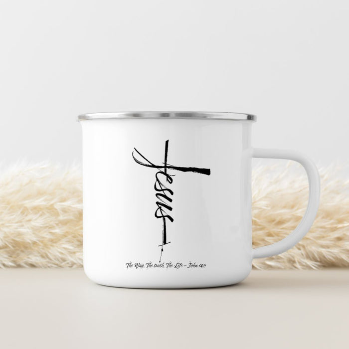 Jesus Cross Enamel Mug