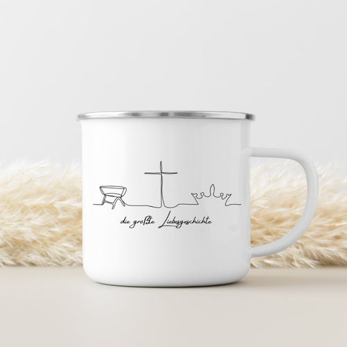 Die größte Liebesgeschichte Emaille Tasse