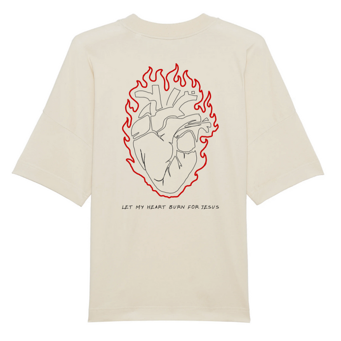 Let my Heart burn for Jesus BackPrint Oversize Shirt