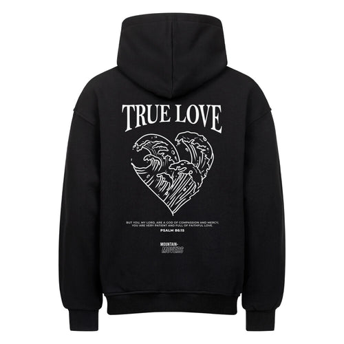 True Love Heart Oversized Hoodie Rugprint