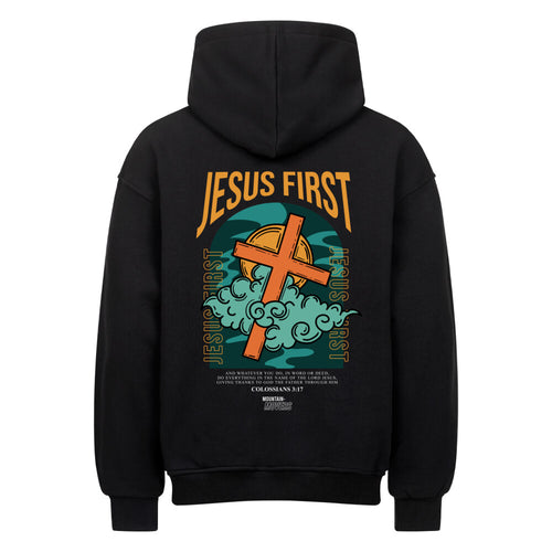Jesus First Oversized Hoodie Rugprint