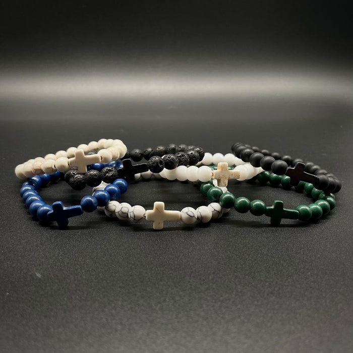 Cross beaded bracelet