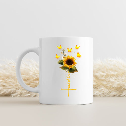 Geloof zonnebloem mok