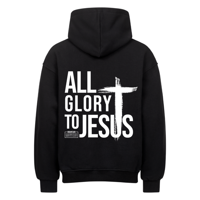 ALLE GLORIE AAN JEZUS OVERSIZE HOODIE Rugprint