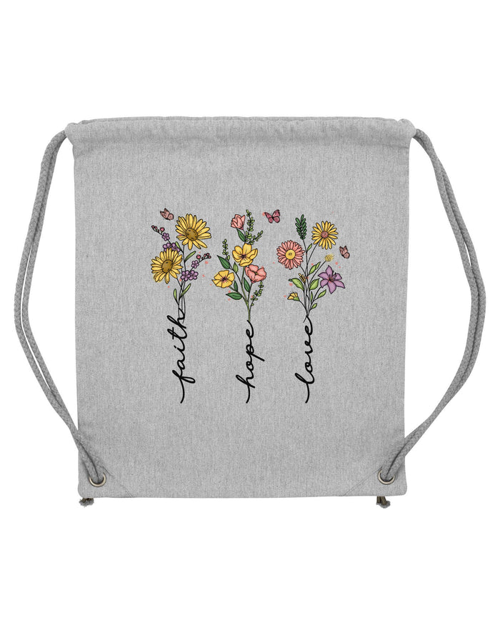 Faith Hope Love Flower Gym Bag