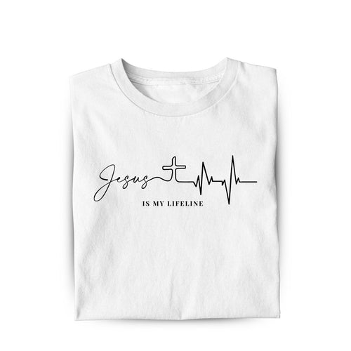 Jezus is mijn levenslijn dames-T-shirt