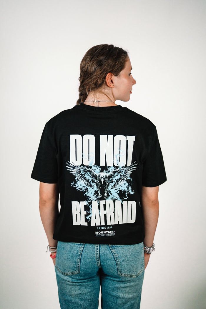Do Not Be Afraid Rabe 1. Könige 17:13 Heavy Oversized Shirt Backprint