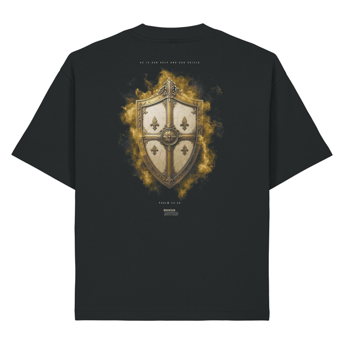 Our Help And Our Shield Psalm 33:20 Heavy Oversized Shirt Backprint