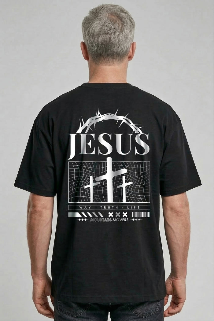 Jesus Way Truth Life Oversized Shirt Front and Back Print