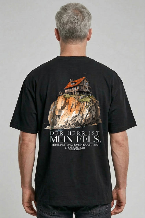 Der Herr ist mein Fels Oversized Shirt BackPrint