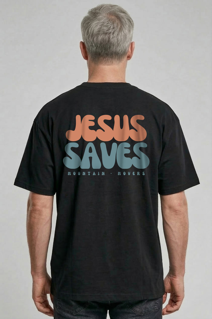 Jesus Saves Oversized Shirt Backprint