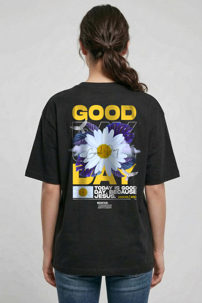 Good Day oversized T-shirt met print op de achterkant
