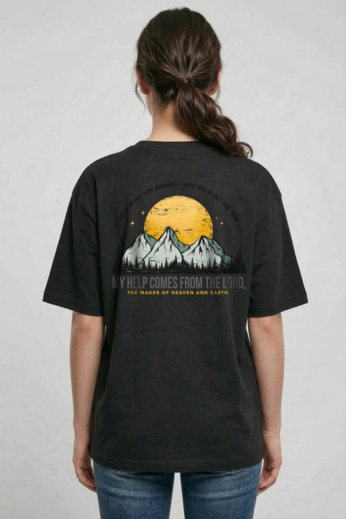 Mijn hulp komt van de Lord Oversized T-Shirt Rugprint