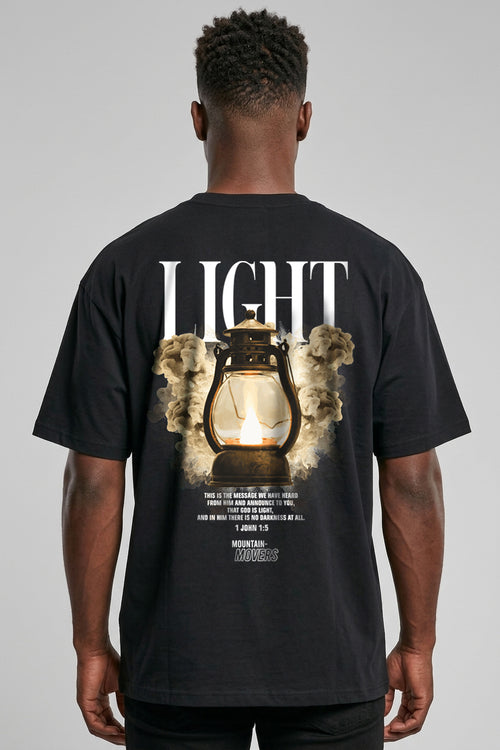 Licht oversized T-shirt met print op de achterkant