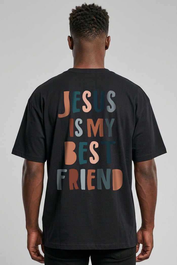 Beste vriend oversized T-shirt met print op de achterkant