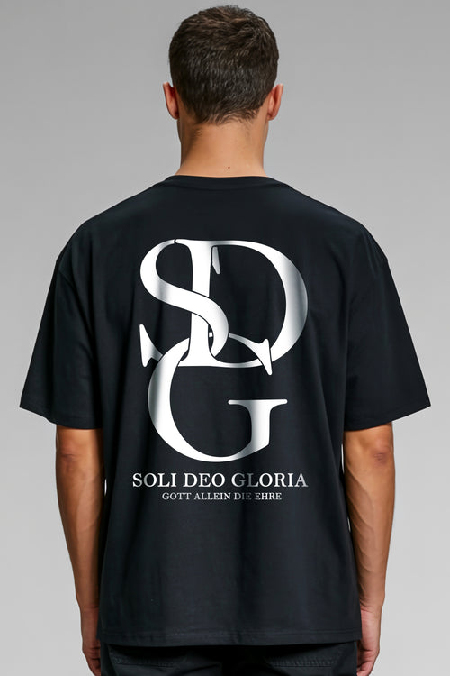 SOLI DEO GLORIA Oversized T-shirt met print op de achterkant