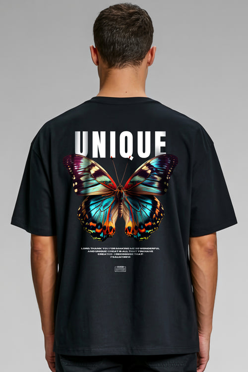 Uniek oversized T-shirt met vlinderprint op de rug