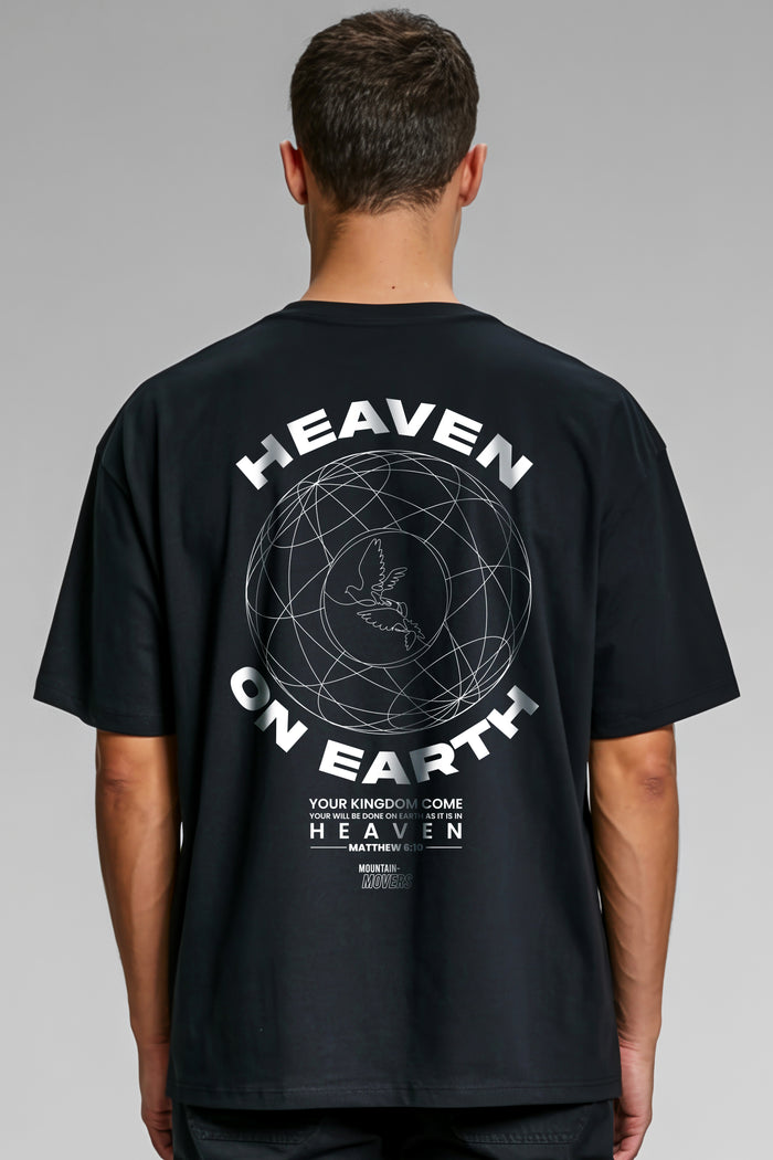 Heaven on Earth oversized T-shirt met rugprint