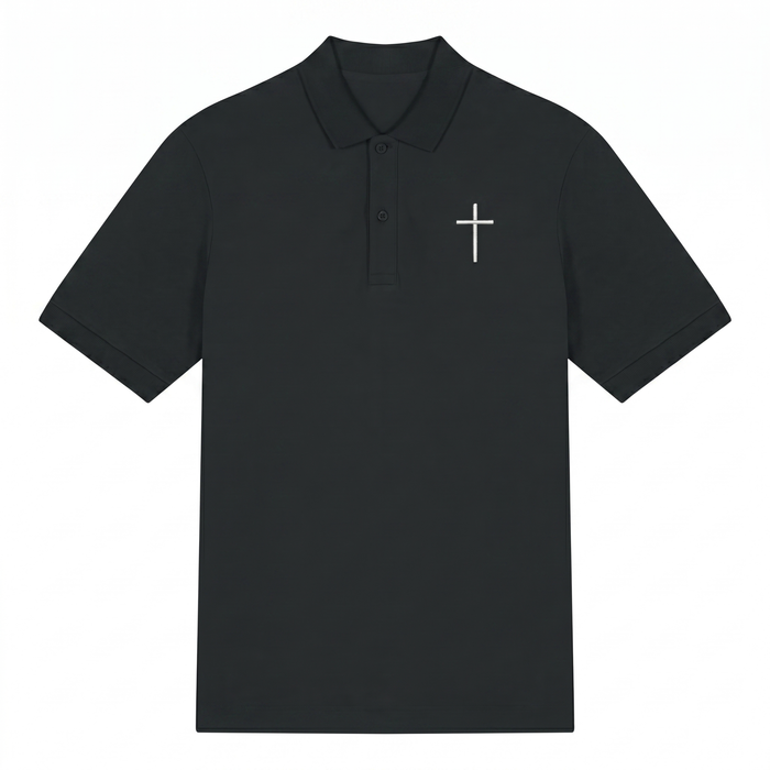 Kruis Polo T-Shirt (Geborduurd)