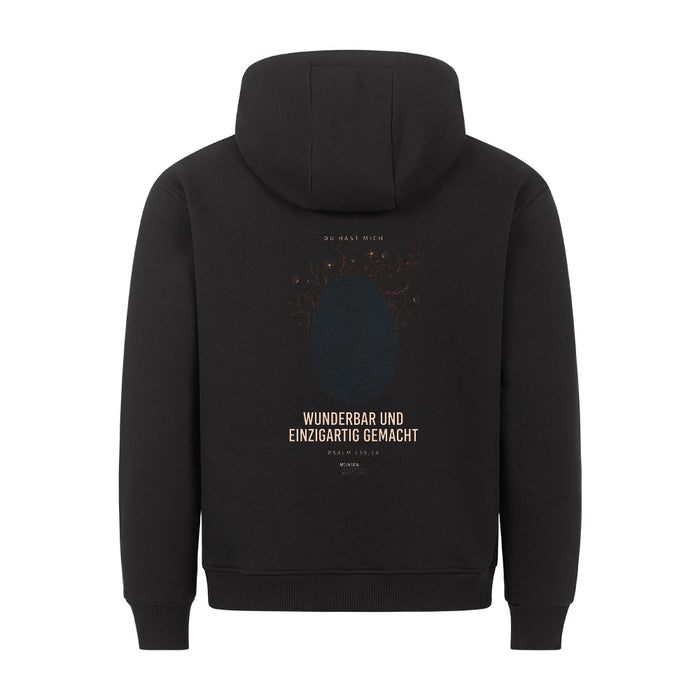 Wunderbar und Einzigartig Fingerprint Hoodie Backprint