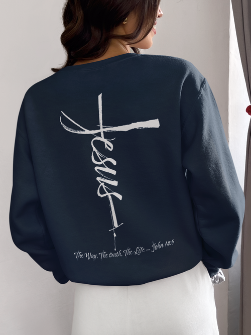 Jezus Kruis Sweatshirt Rugprint