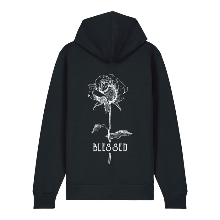 Blessed Rose Zipper Hoodie Backprint