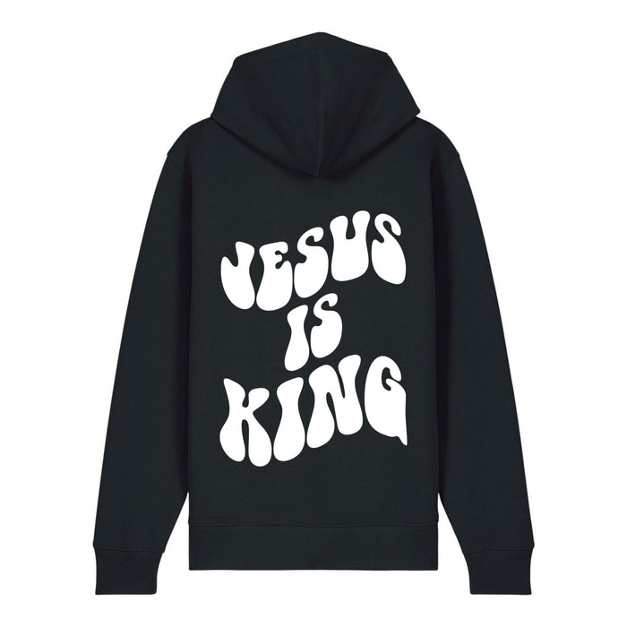 Jesus is king Schrift Zipper Hoodie Backprint