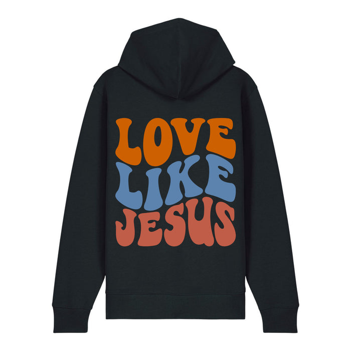 Love Like Jesus Wavy Zipper Hoodie Rugprint
