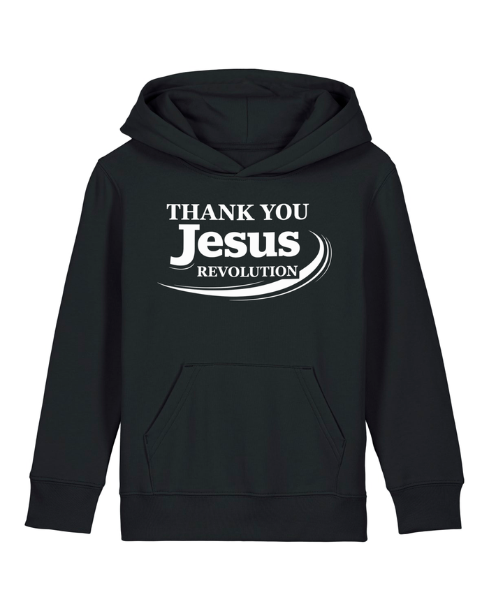 Thank you Jesus Kinderhoodie großer Front- & Backprint