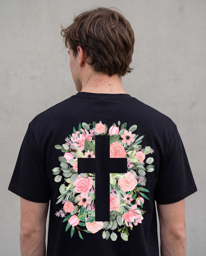 Cross flowers Shirt Backprint
