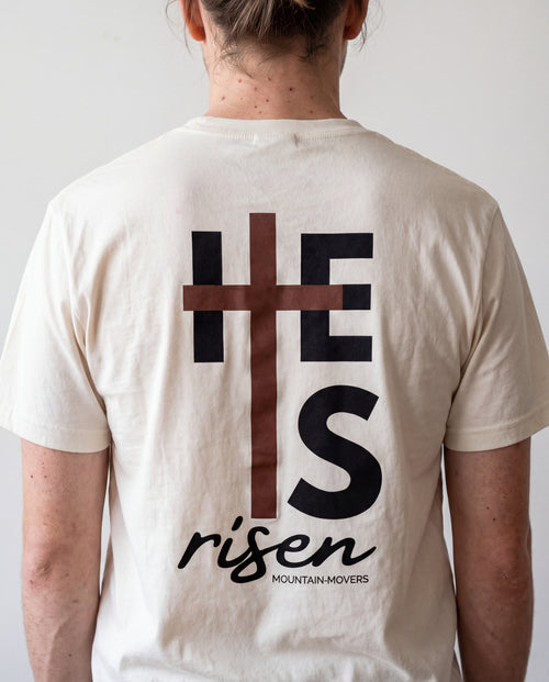 He is risen cross Shirt BackPrint