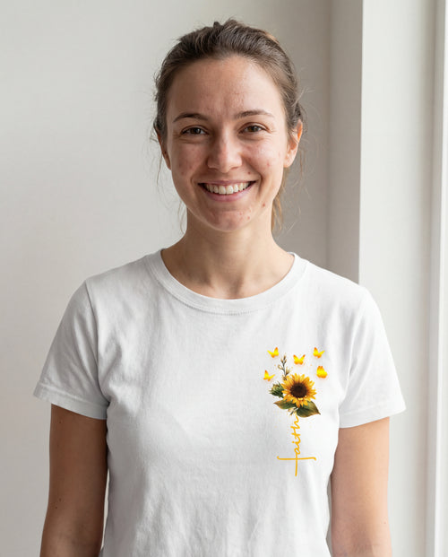 Geloof zonnebloem T-shirt