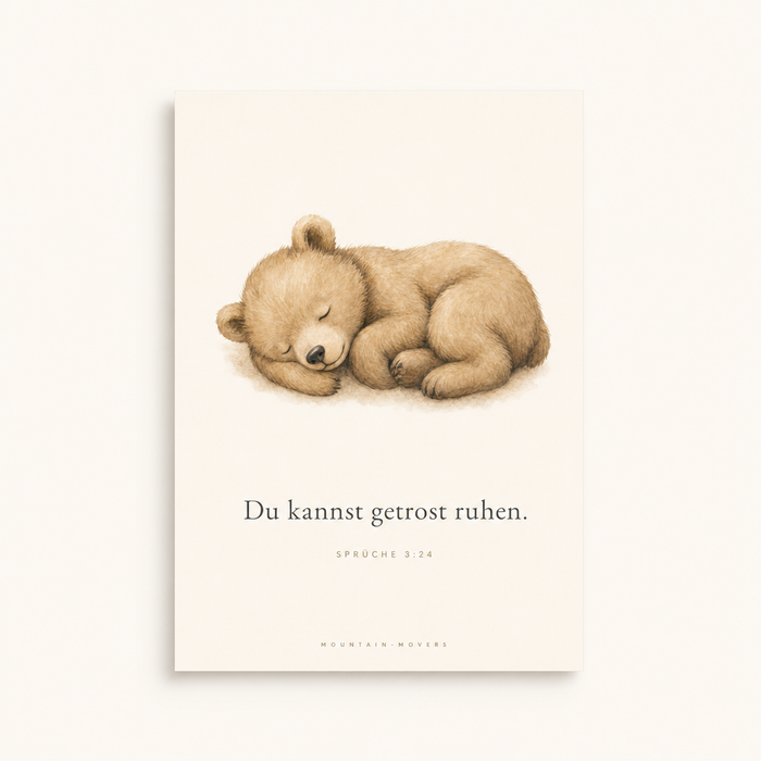 Du kannst getrost ruhen, Bär Kinderposter A4