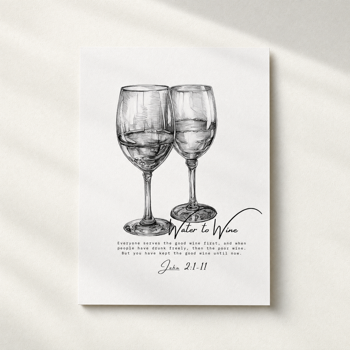 Water to Wine Sketch Poster A4 + A3