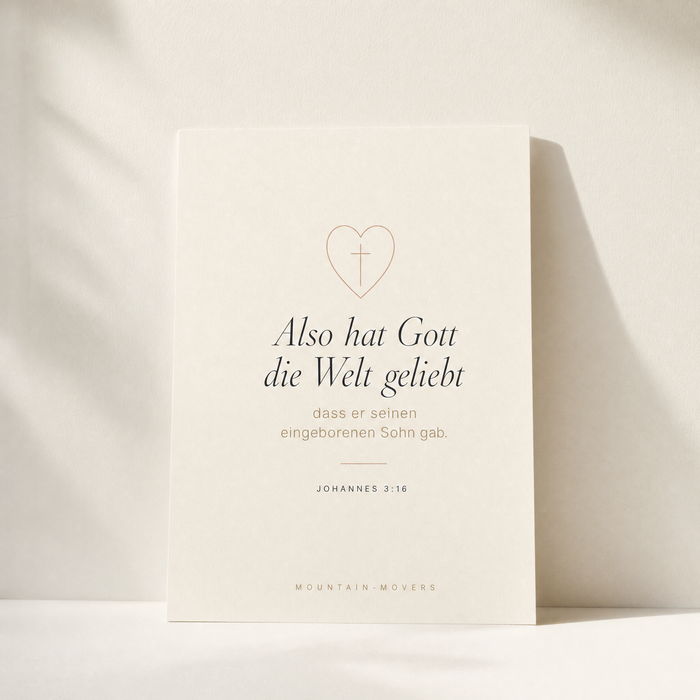 For God So Loved the World, Heart Poster A4