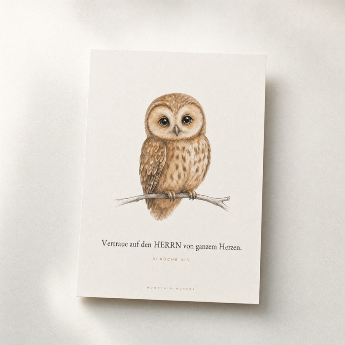 Trust in the LORD, Owl Poster A4