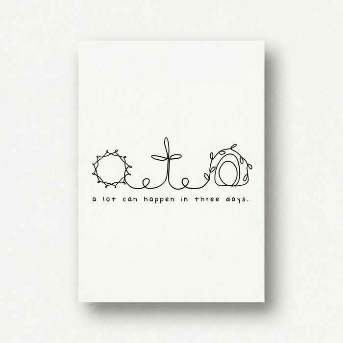 A Lot Can Happen In 3 Days Poster A4 + A3