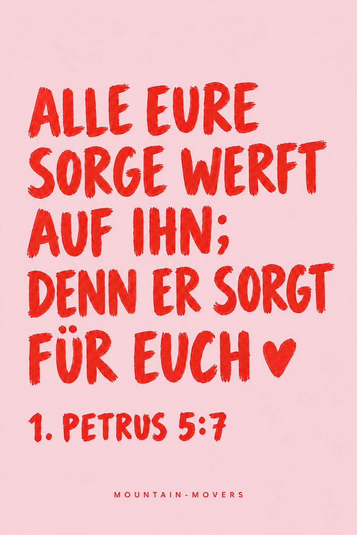 Alle eure Sorge werft auf ihn, Handlettering Poster A4