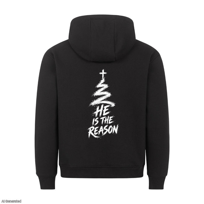 He Is the Reason Christmas Hoodie Backprint