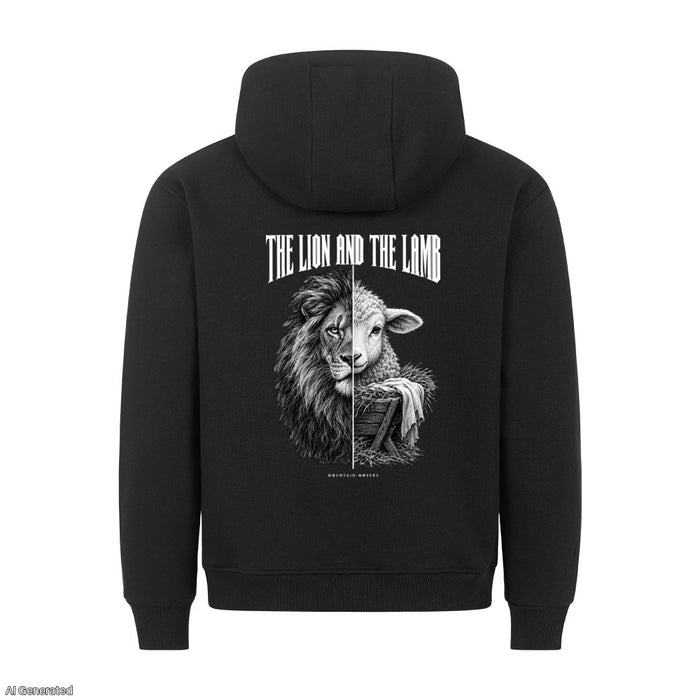 The Lion and the Lamb Christmas Hoodie Backprint