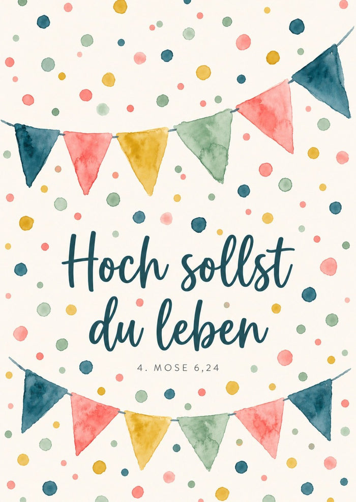 Hoch sollst du leben Postkarte