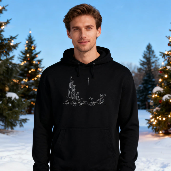 o Holy Night Sketch Christmas Hoodie