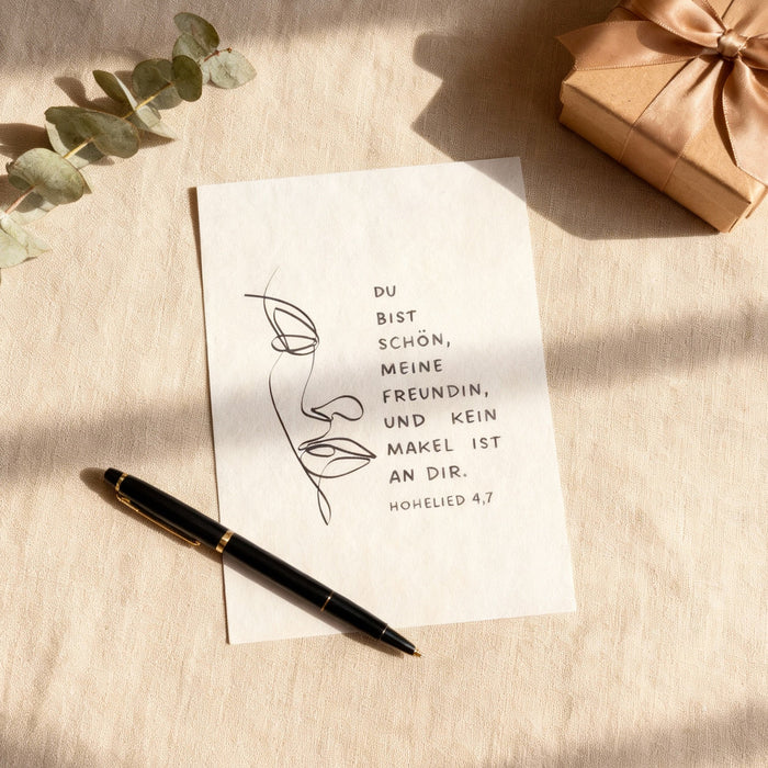 Hooglied 4:7 briefkaart