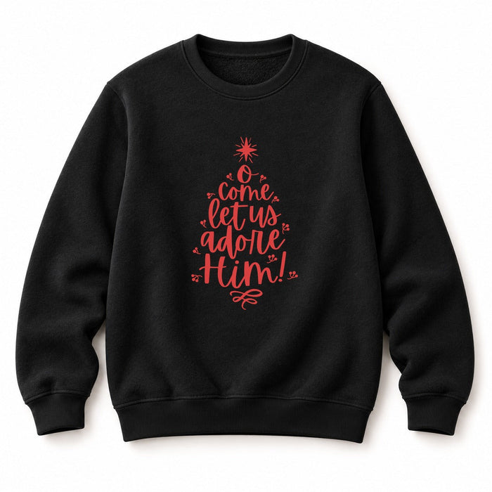 Come let us adore him red Christmas Sweatshirt