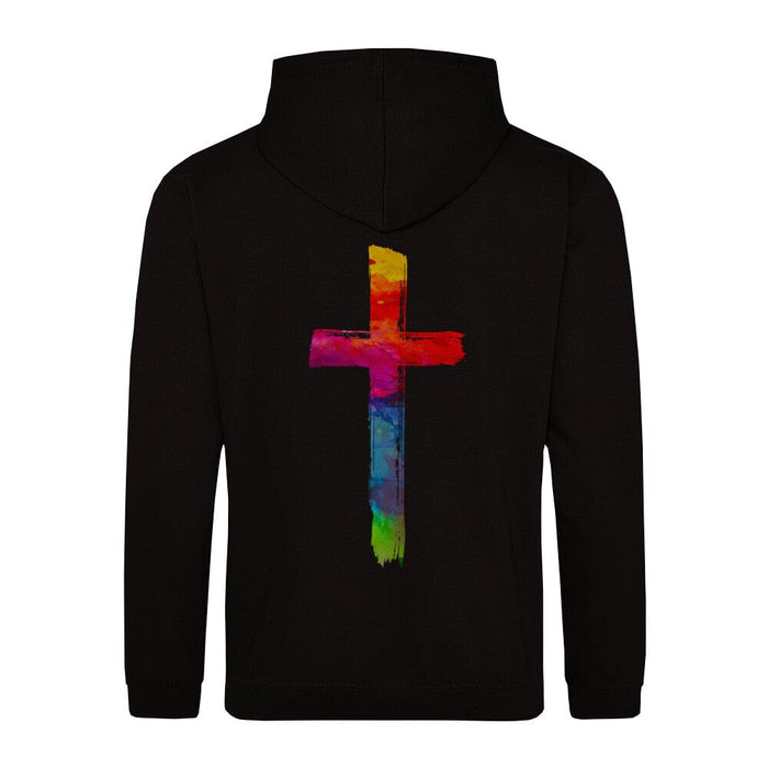 Gekleurde hoodie met gekruiste achterkant