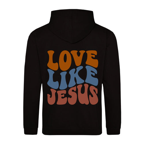 LIEFDE ALS JEZUS HOODIE Rugprint