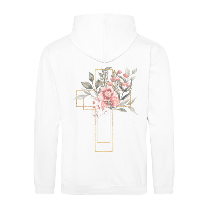 Gouden aquarel kruis hoodie rugprint