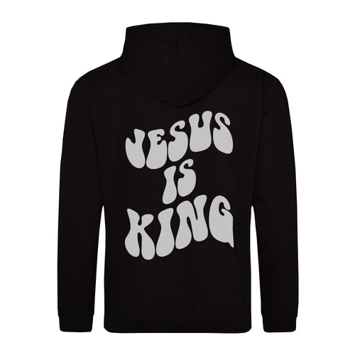 Jesus is King Script Hoodie Backprint